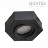 Луна Nano за вграждане 220V  GU10 max 7W черна шестоъгълна 100х30mm/cut 60mm