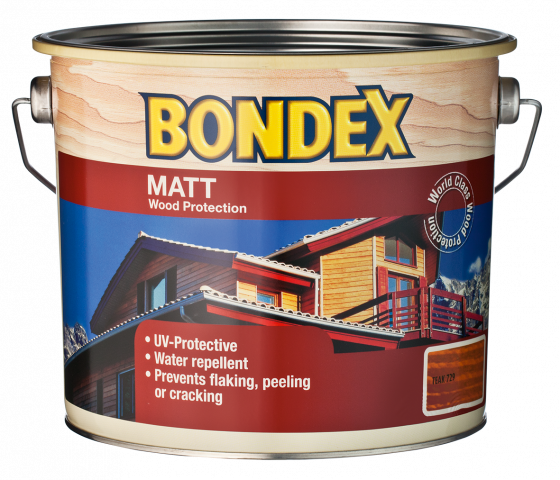 Лазурен лак Bondex Matt 0.75л, кестен - Лакове за дърво