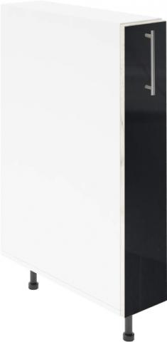 Крафт D14 шкаф с метална бутилиера 15см, черен гланц - Модулни кухни с онлайн поръчка