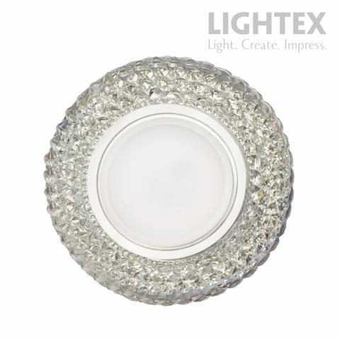 Луна стационарна кръгла стъкло прозрачно с LED лента 3W 3000K 330lm LS500151+ MR16 max.7W LED Ф100mm/cut 65mm - Луни