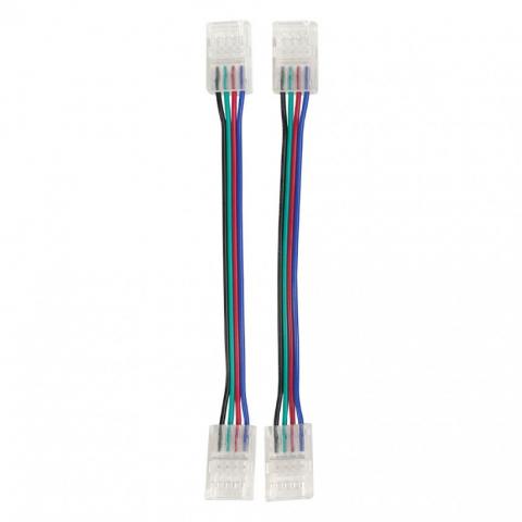Гъвкав конектор с кабел 10см за многократна употреба 4PIN за LED лента RGB 10mm -2бр. - Led ленти и аксесоари