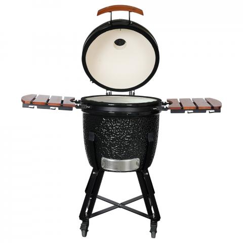 Барбекю KAMADO 130x73x122см, черно, снимка 5 - Керамични грилове Кamado