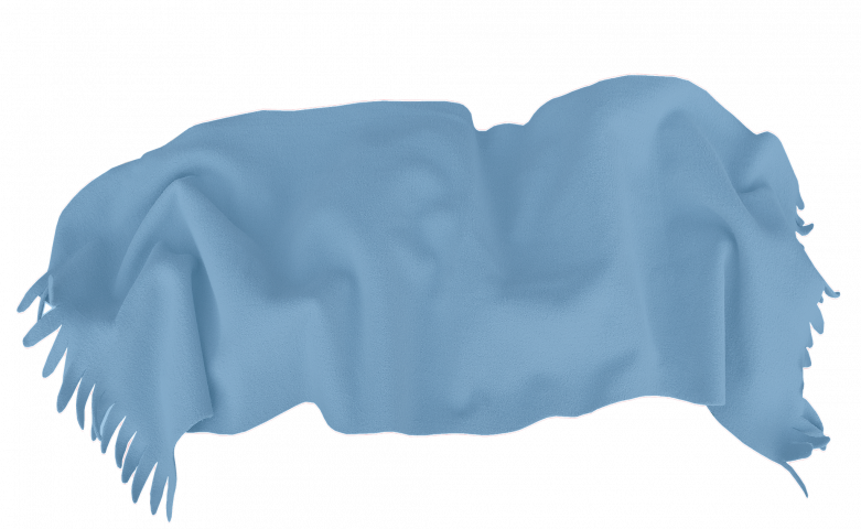 Одеяло Полар 100х150 см с ресни синьо - Одеяла