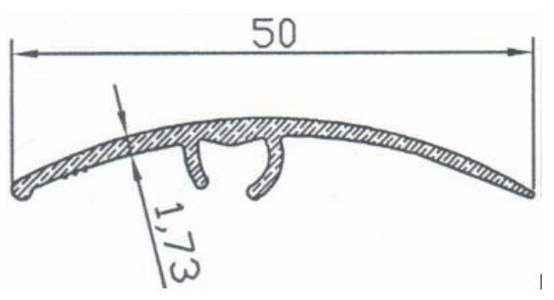 Преходна алуминиева лайстна 50 мм антик 90 см, снимка 2 - Аксесоари за ламиниран паркет