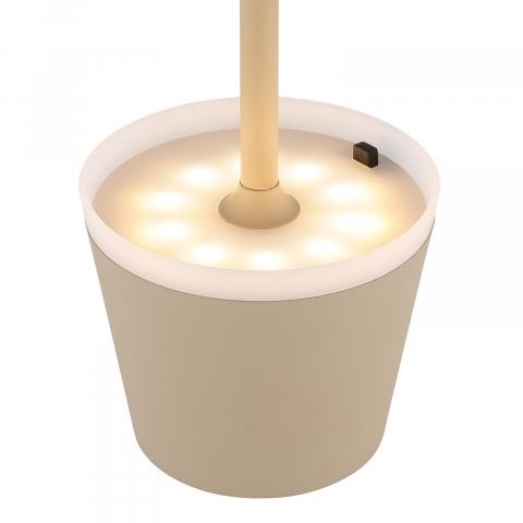 LED соларна настолна лампа 0.06W 50Lm 3000K, цвят пясък, снимка 4 - Настолни лампи