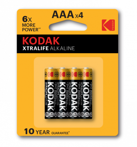 Алкална батерия Kodak XTRALIFE LR03/AAA 1.5V 4бр. блистер - Батерии