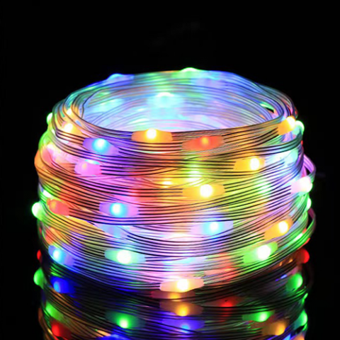 Светещ гирлянд 100 разноцветни LED лампички. - Светеща верига