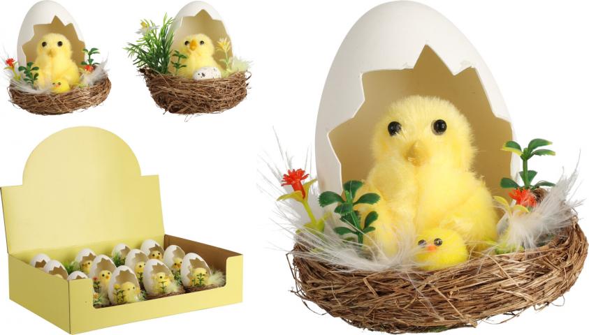 Пиле в яйце и гнездо 10сн - Декорация