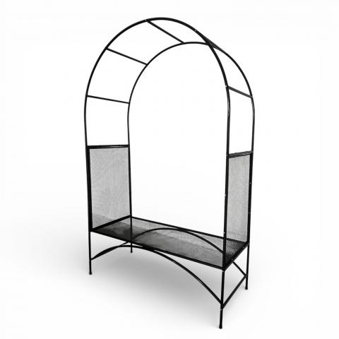 Градинска пейка с арка 245x150x60 см стомана - Метални столове и пейки