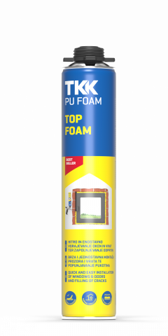 Монтажна пистолетна ПУ пяна TKK Top foam 750 мл - PU пени