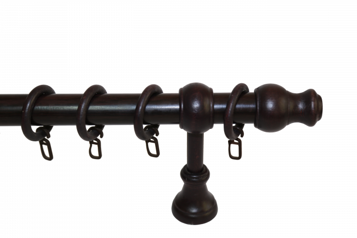 Корниз PVC ф28 еднорелсов Модел 5 декорация 3 м венге - Пластмасови корнизи