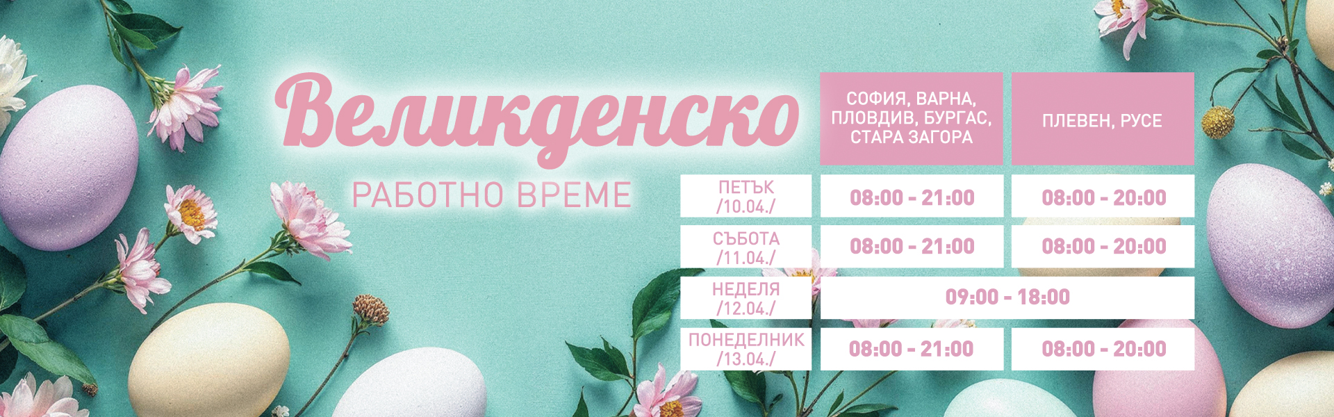 Великденско работно време